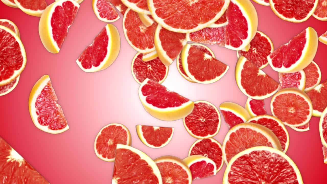 Falling GRAPEFRUITS Background, Loop, with Alpha Channel