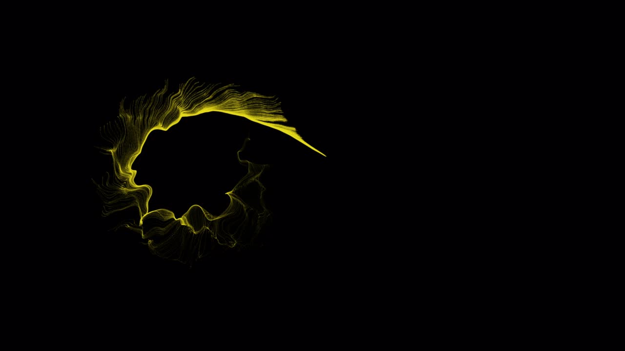 광섬유 대칭 선의 추상적인 노란색 입자