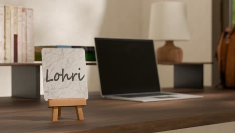 calendar on work desk showing lohri