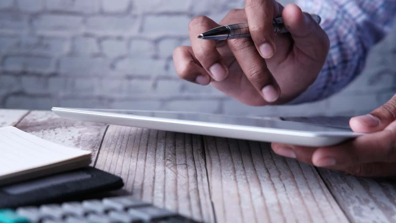 Person working on a tablet
