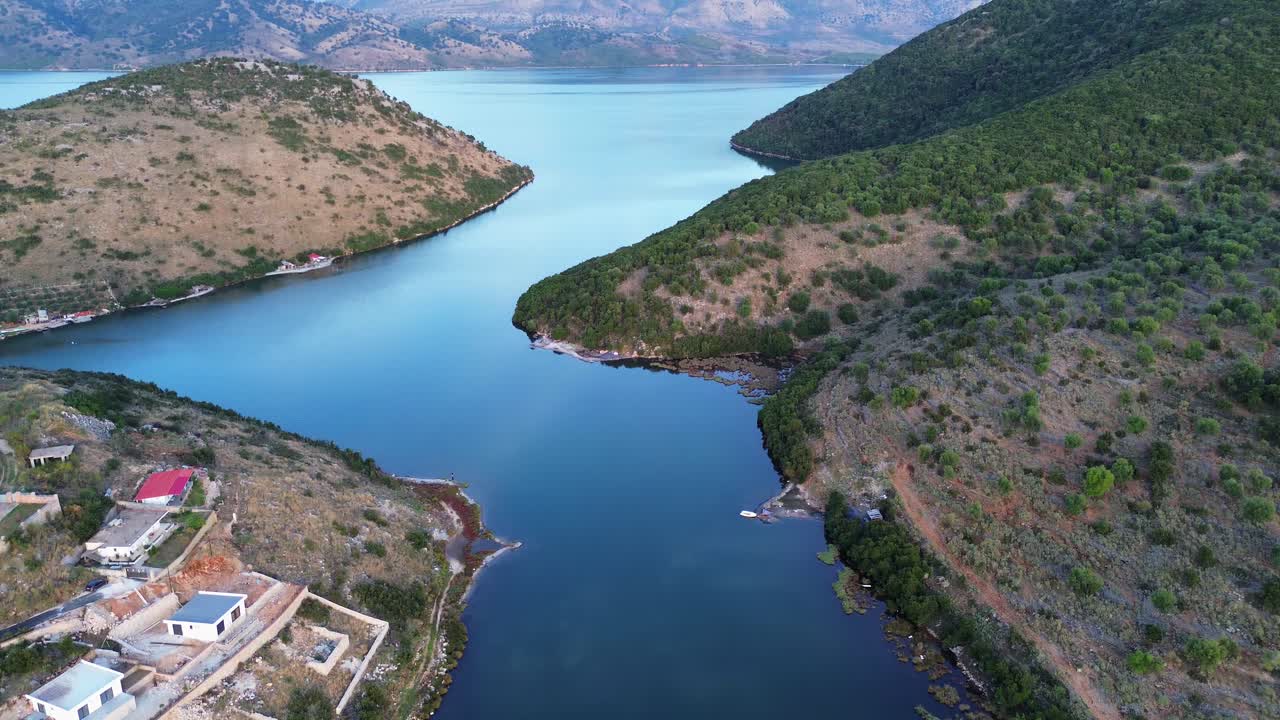 Ksamil lake Butrint Albania salt water lagoon fishing lake Balkan country