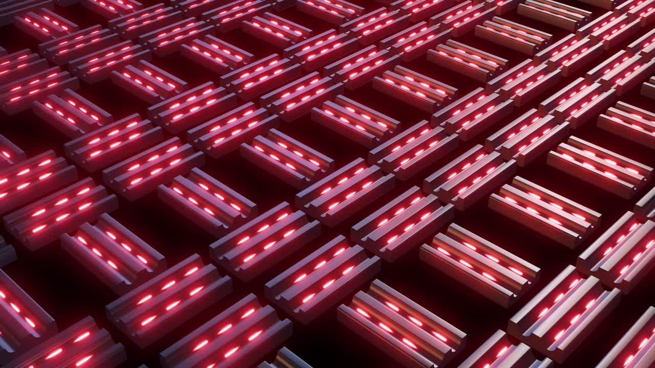 Abstract Geometric Pattern with Glowing Red Lines