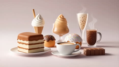 assortment of desserts and beverages