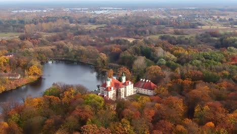 aaerial view on the beautiful palace in sweden