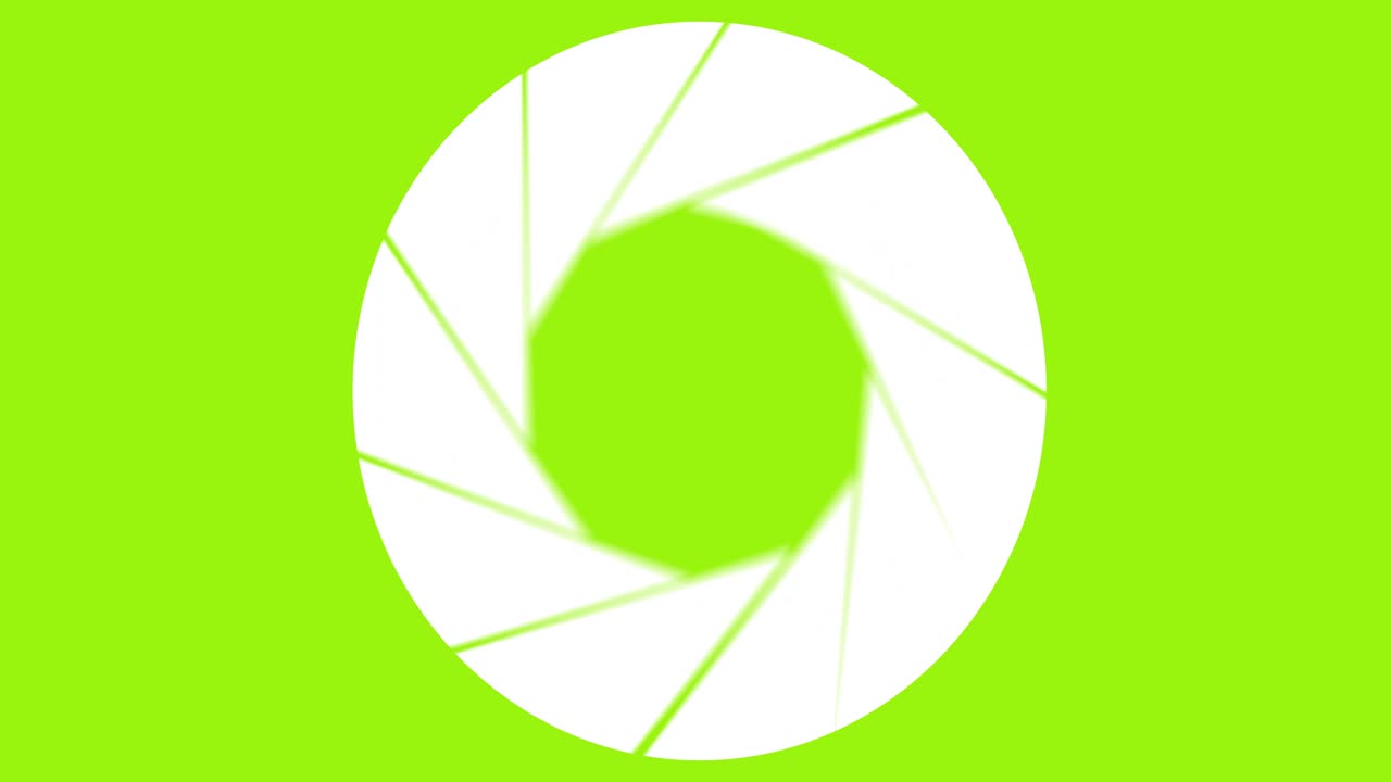 Animation of white circles pulsating over green screen background