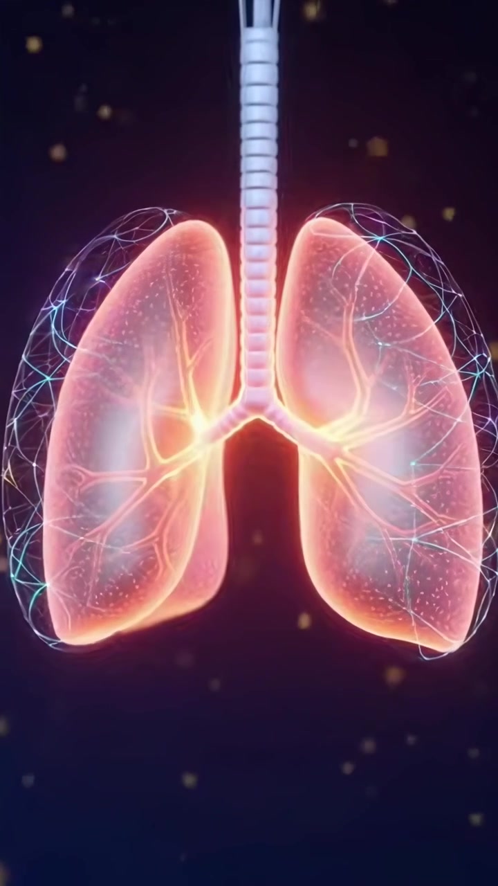 Animazione medica 3D di polmoni umani e alveoli