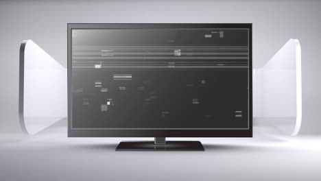 정적 소음이 있는 플래트 스크린 tv