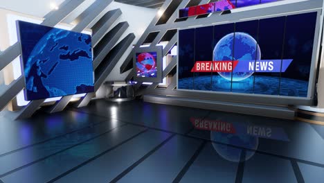 news tv studio set - virtual green screen background loop