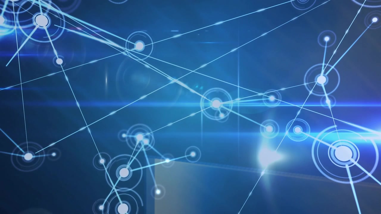 Animation of network of connections over light spots