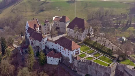 lenzburg castle in the canton of aargau in switzerland by air