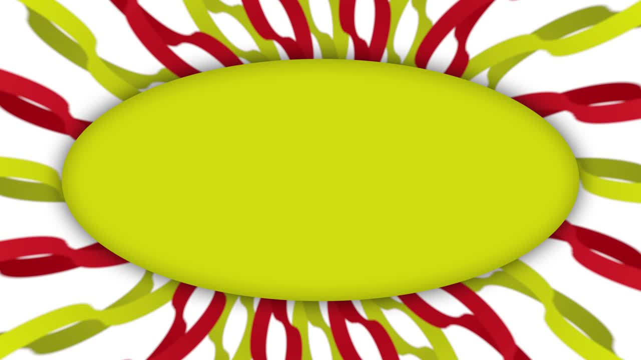 estandarte rectangular de marco amarillo en formas onduladas animación