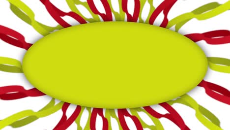 estandarte rectangular de marco amarillo en formas onduladas animación
