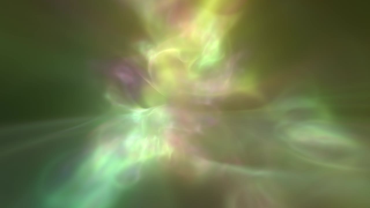 verde dorado etéreo paisaje de nubes celestial bucle de fondo