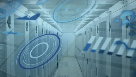 Animation-of-data-processing-over-data-center-corridor