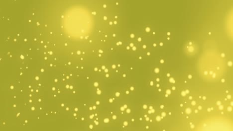 Yellow-glowing-spots-moving-against-yellow-background-