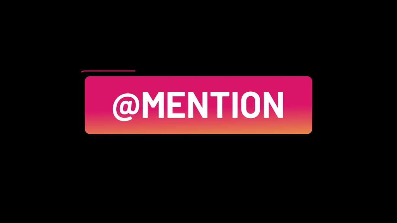 Social media mention animation on video isolated alpha matte and green background