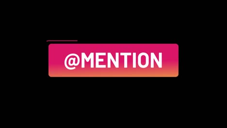 social media mention animation on video isolated alpha matte and green background