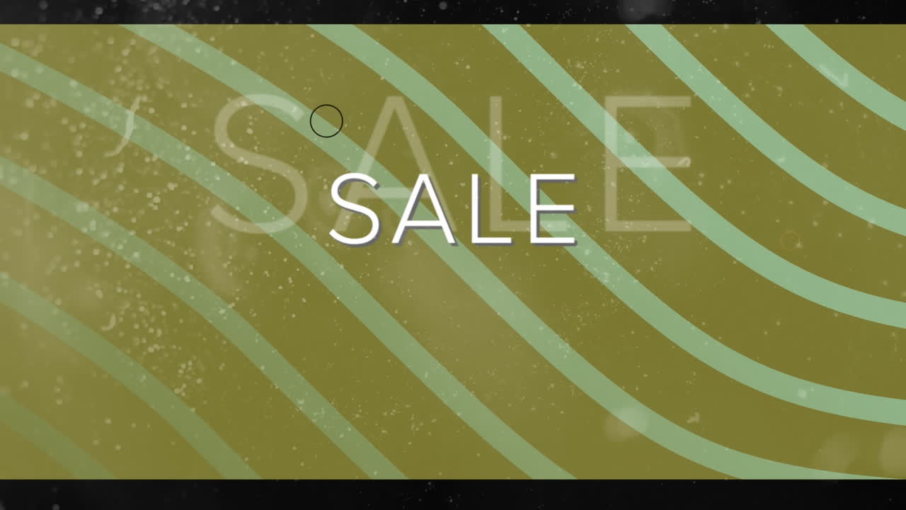 파란색 녹색 선 위에 반 ⁇ 이는 원과 함께  ⁇ 색으로 판매 텍스트의 애니메이션