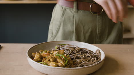 delicious chicken stir-fry with soba noodles