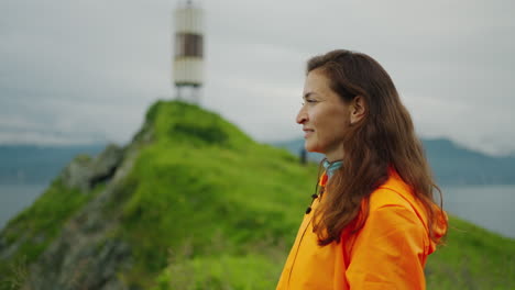 woman on a coastal hike