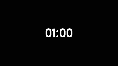 one minute countdown on korolev typography in black and white