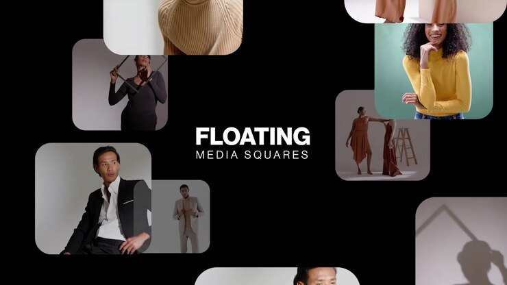 Dynamic Collage of Diverse Fashion Models Floating on Black Background