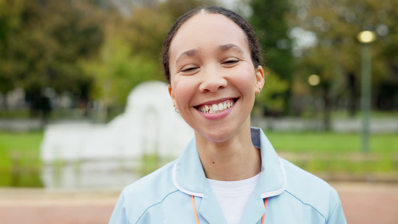 enfermera profesional, al aire libre