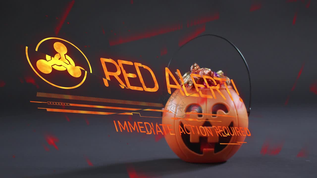 Icona a forma di zucca RTJ16X che sfuma in ROSSO ALLERTA, AZIONE IMMEDIATA NECESSARIA