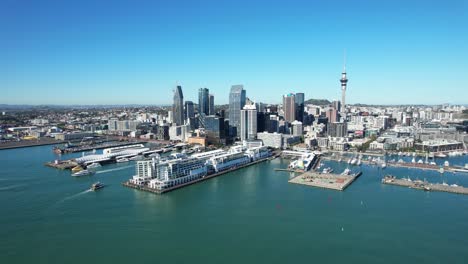 Auckland-City-And-Waitemata-Harbour-In-New-Zealand---Aerial-Drone-Shot