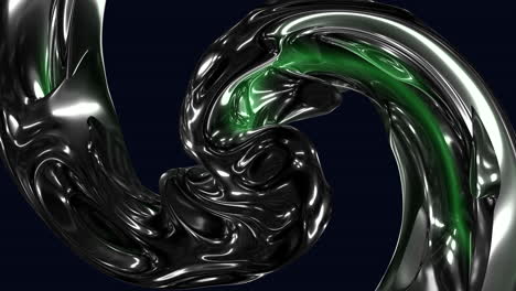 spiraling merge of black and green swirls