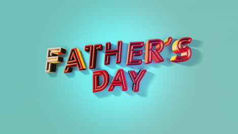 modern 3d fathers day greeting with stylish font on green background