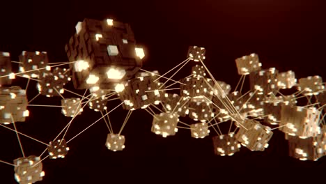 el concepto de cadena de bloques abstracto de 4k.