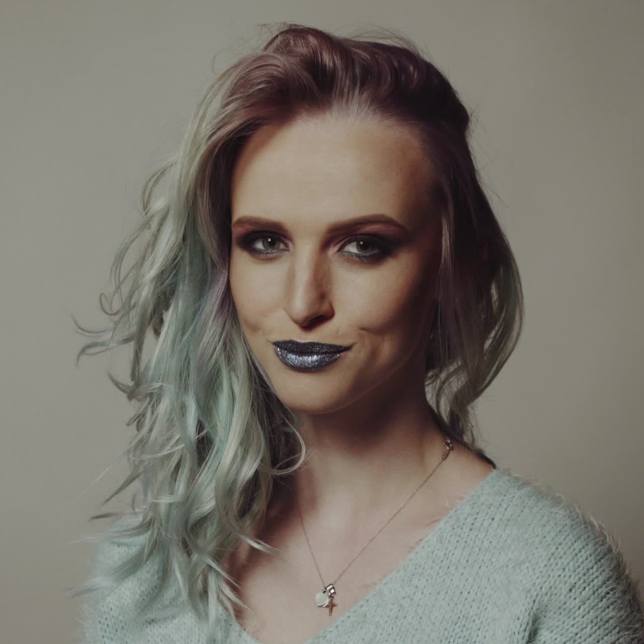 Beautiful girl with colored hair