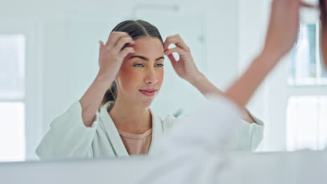 woman, hands and mirror, hair