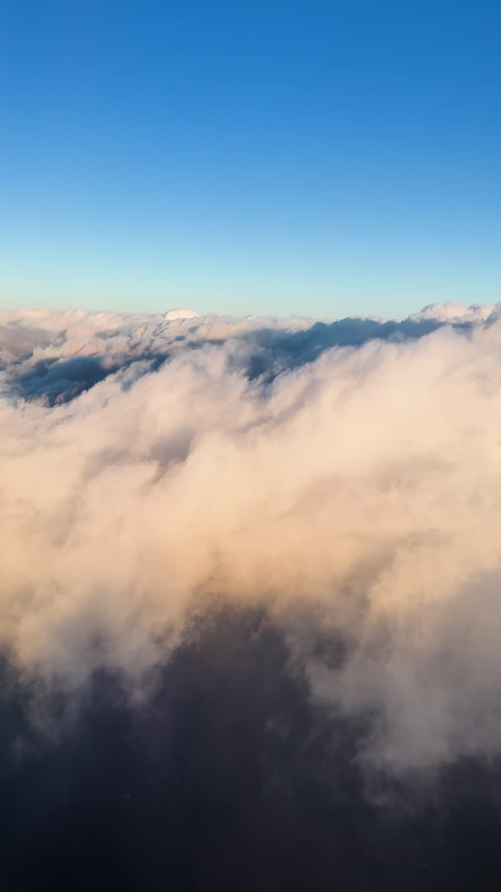 Clouds with a serene blue sky create a peaceful, calming view