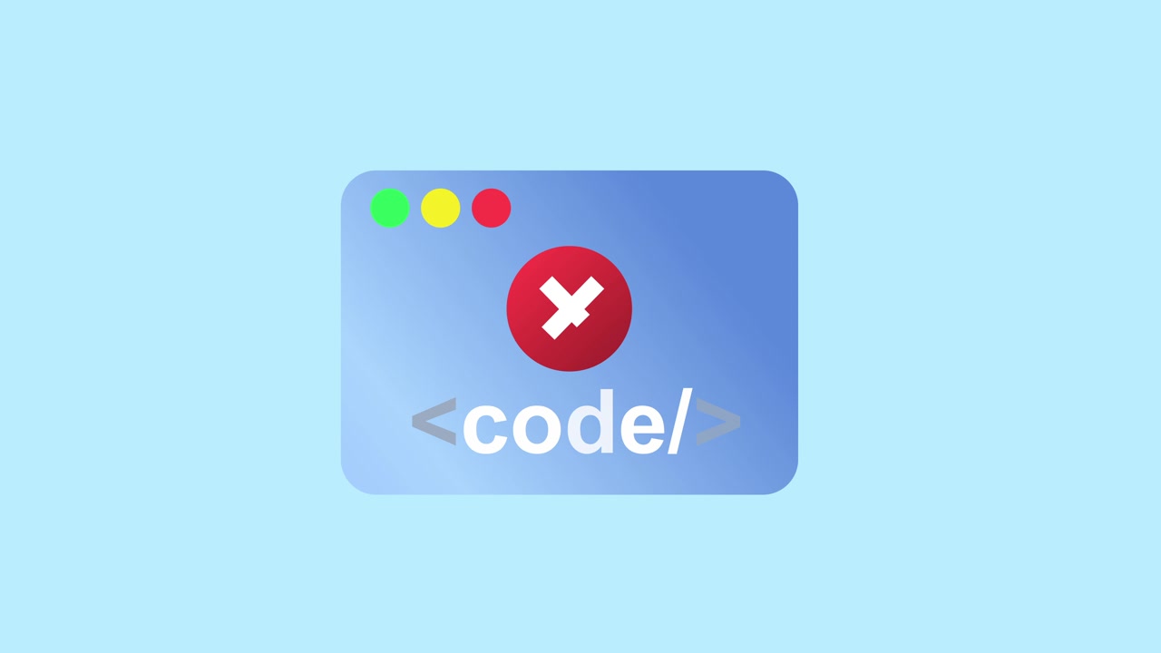 Animated Software Window Loading Code and Error Message
