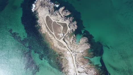 the peninsula of la torche in brittany in france, filmed with the drone from above