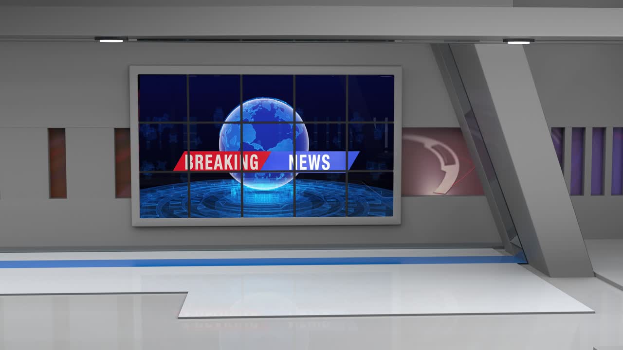 3d 가상 뉴스 스튜디오 배경 루프
