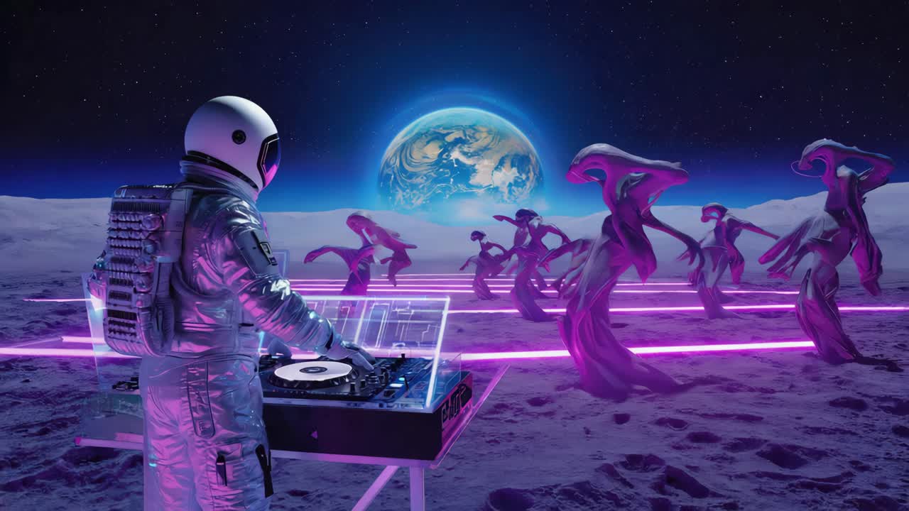 Astronaut DJ on the Moon