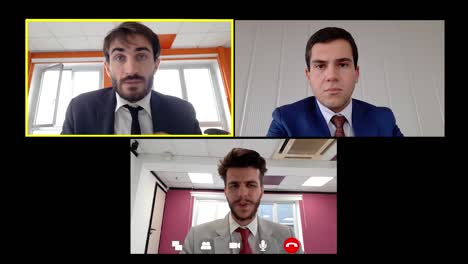 three colleagues talking on video call about the new job in smart working