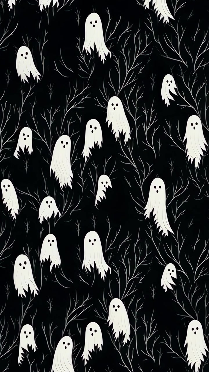 Seamless Pattern of Floating Ghosts in Dark Forest