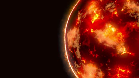 animación de bucle de luz de brillo de la llama fractal del sol