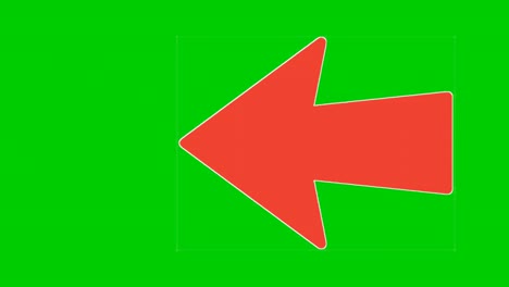 Animation-Red-Arrow-sign-symbol-on-green-screen,-red-color-cartoon-arrow-pointing-left-side-4K-animated-image-video-overlay-elements