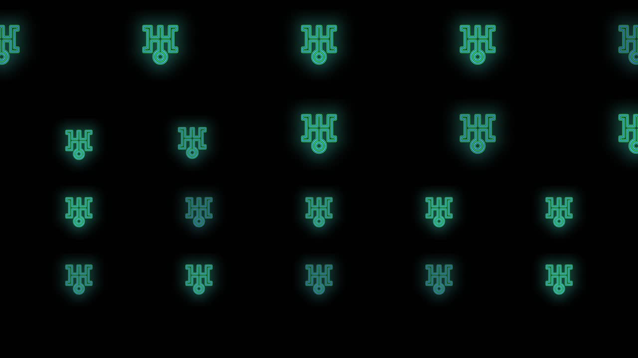 patrón de letrero japonés de neón pulsante con luz led en estilo casino