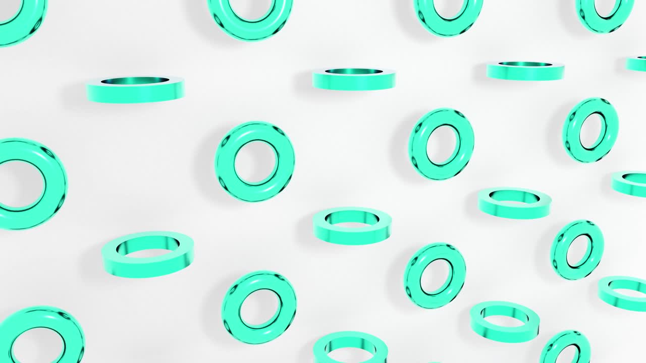 conjunto abstracto de diferentes círculos de color animación 3d. 4k imágenes de bucle sin costuras.