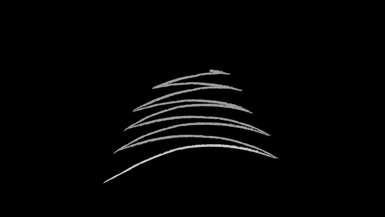 크리스마스 트리, 프리 드 디자인과 손글씨, 검은 배경, 루핑 애니메이션