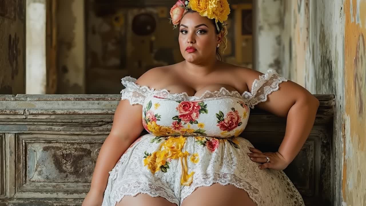 una mujer con un vestido blanco y una corona de flores en la cabeza