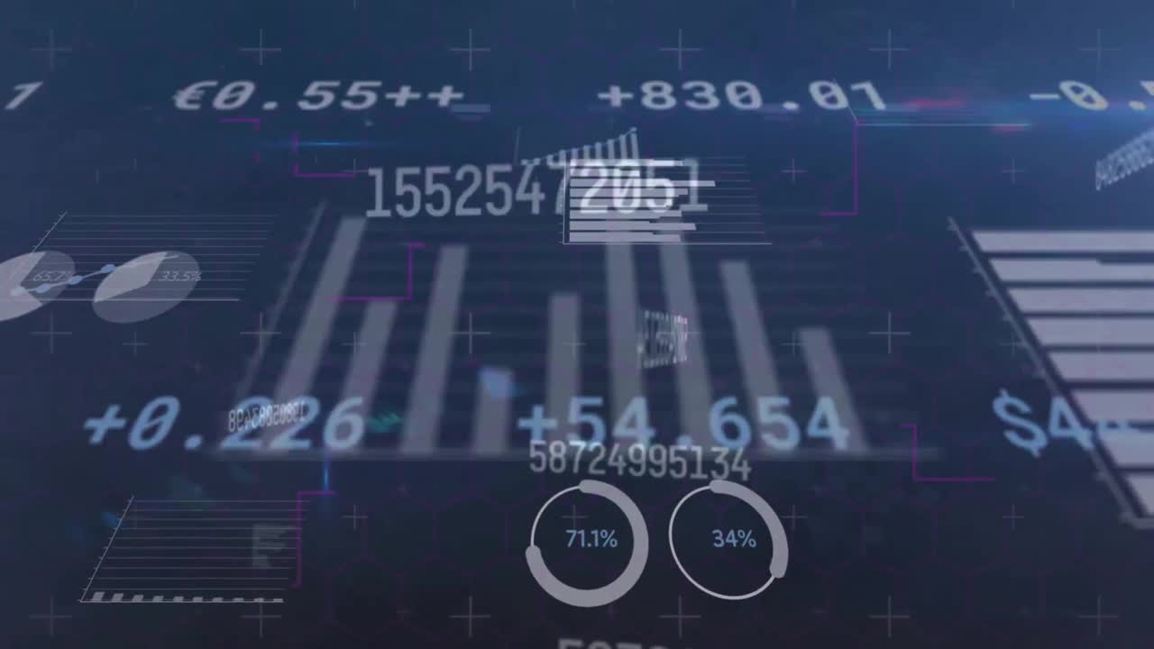 Animation of green arrows processing over dark background