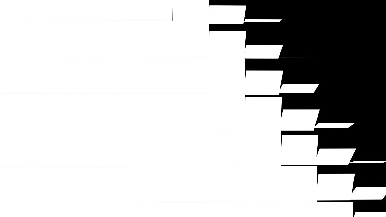 Abstract Transition Effect with Sliding White Rectangles on Black Background