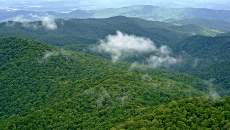 heavy clouds and rain create a brooding tone in this smoky mountain flyover